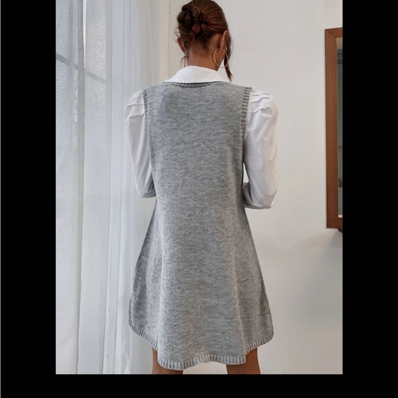 BRAND NEW V-neck Solid Sweater Dress Without Blouse - Picture 2 of 6